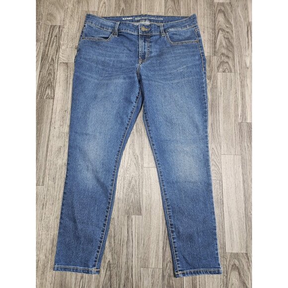 Old Navy Jeans Womens 12 Blue Super Skinny Mid Rise Stretch Denim Classic Style - Picture 1 of 10